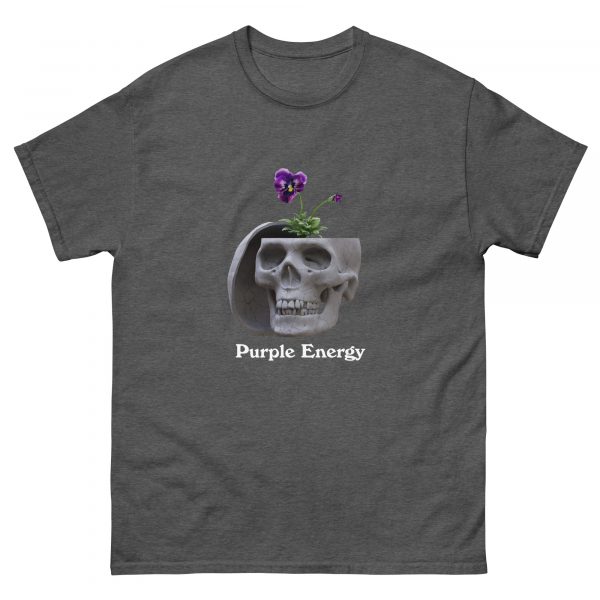 Purple Energy Skull tshirt charcoal