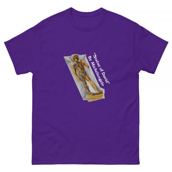Statue of David t-shirt purple