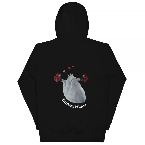 Broken heart hoodie black