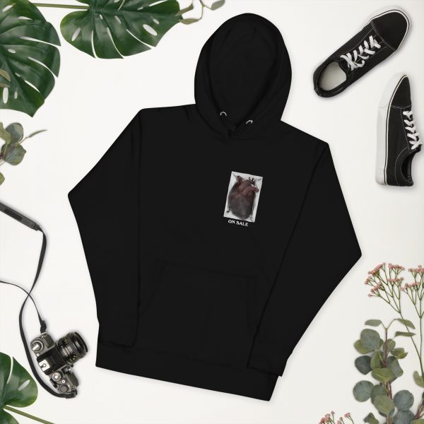 tiny heart on sale hoodie black background
