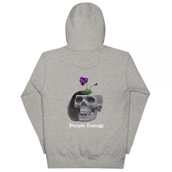 Purple Energy Skull Hoodie grey