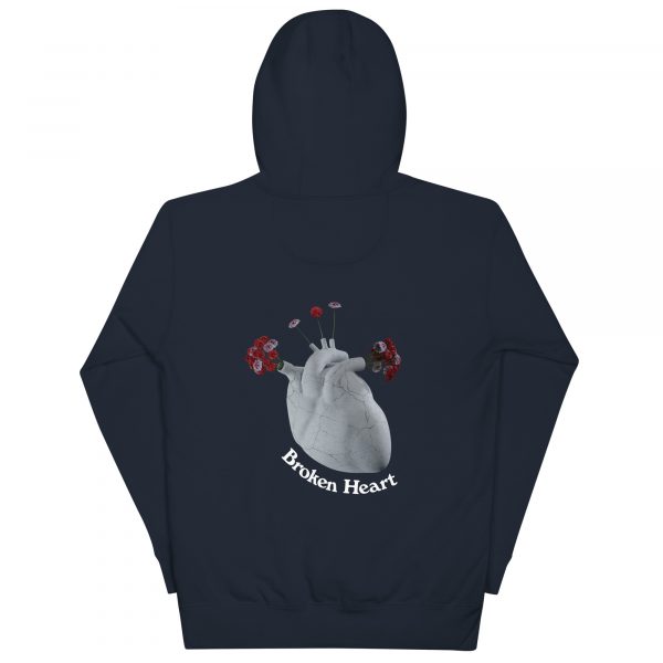 Broken heart hoodie navy