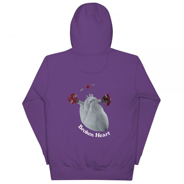 Broken heart hoodie purple