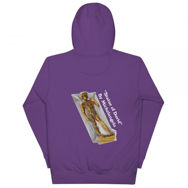 Statue of david hoodie purple